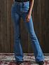  image of superdry-high-rise-skinny-flare-jeans-light-blue