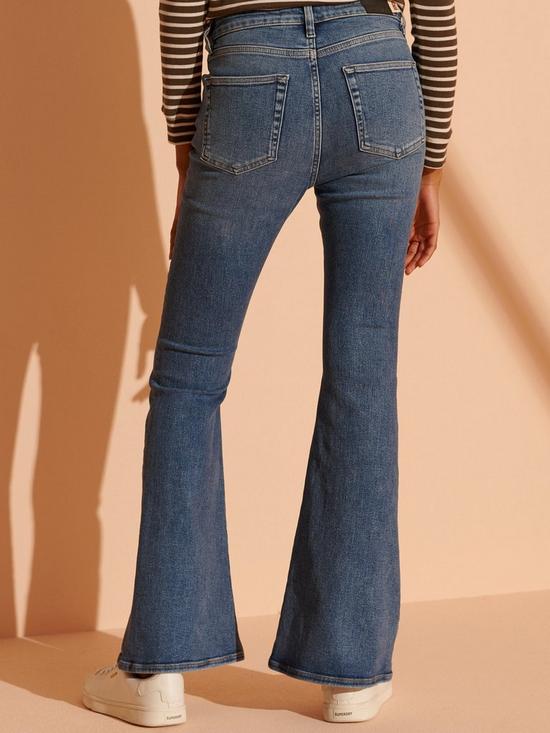 stillFront image of superdry-high-rise-skinny-flare-jeans-dark-blue