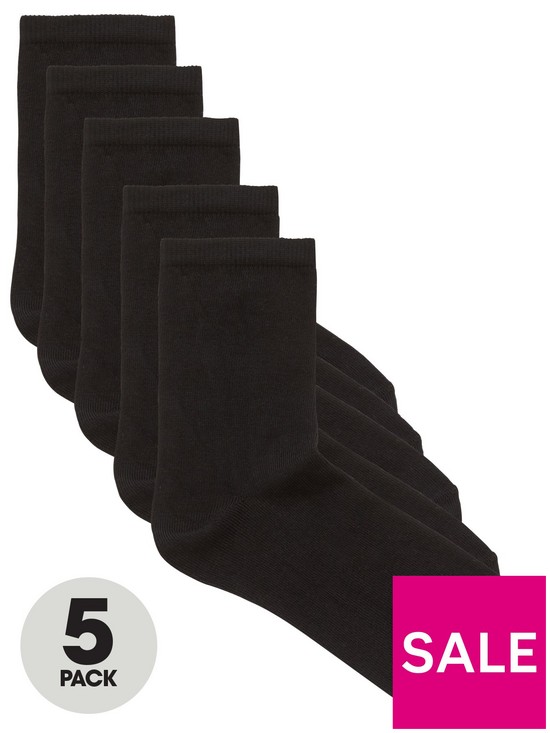 front image of v-by-very-valuenbsp5-pack-ankle-socks-black