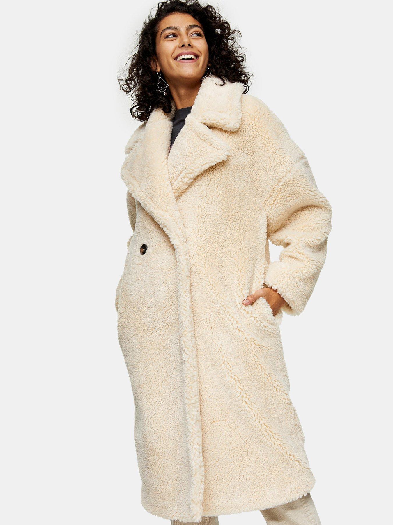 shearling maxi coat