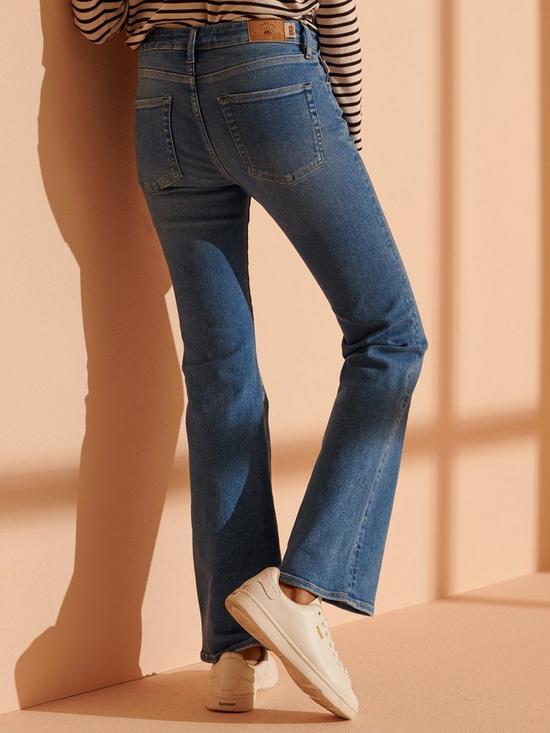 stillFront image of superdry-mid-rise-slim-flare-jeans-blue