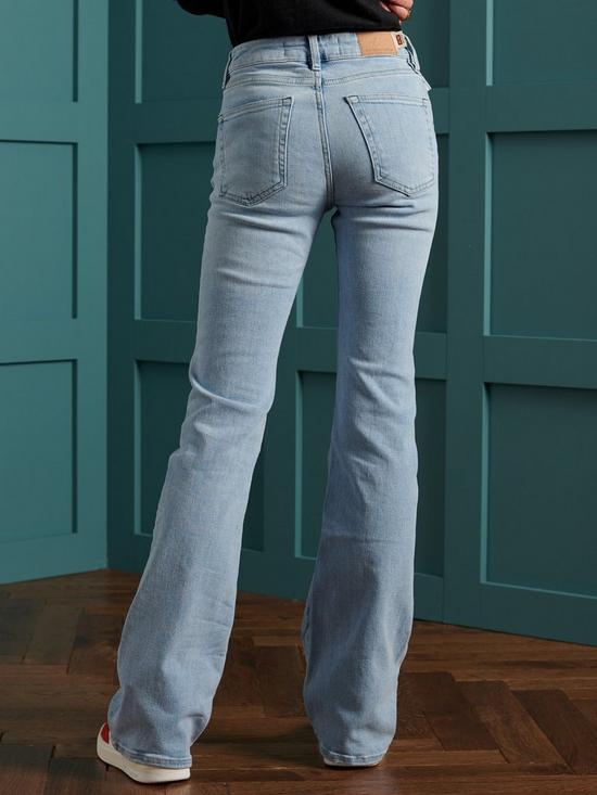 stillFront image of superdry-mid-rise-slim-flare-jeans-denim