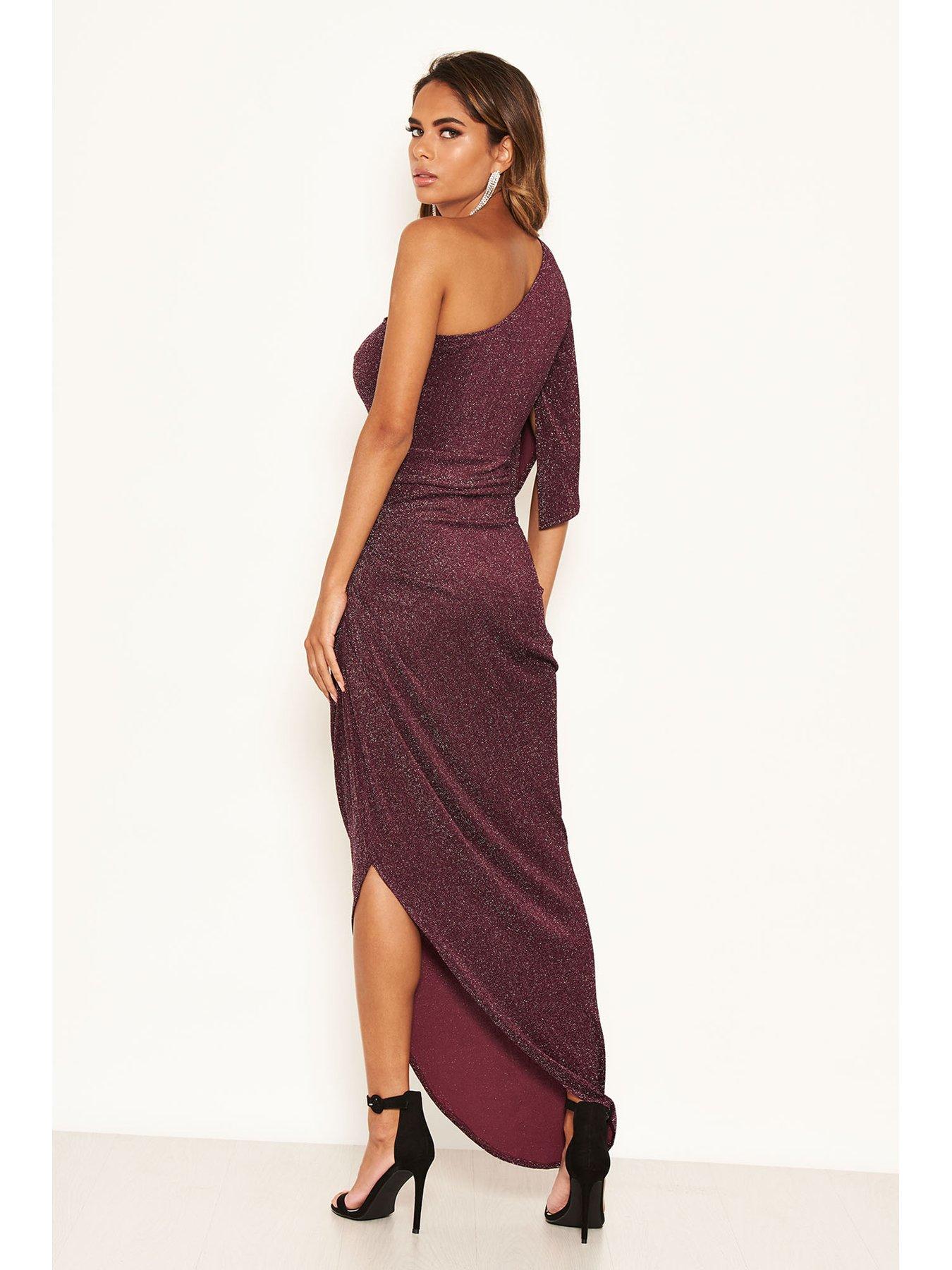 plum one shoulder dress