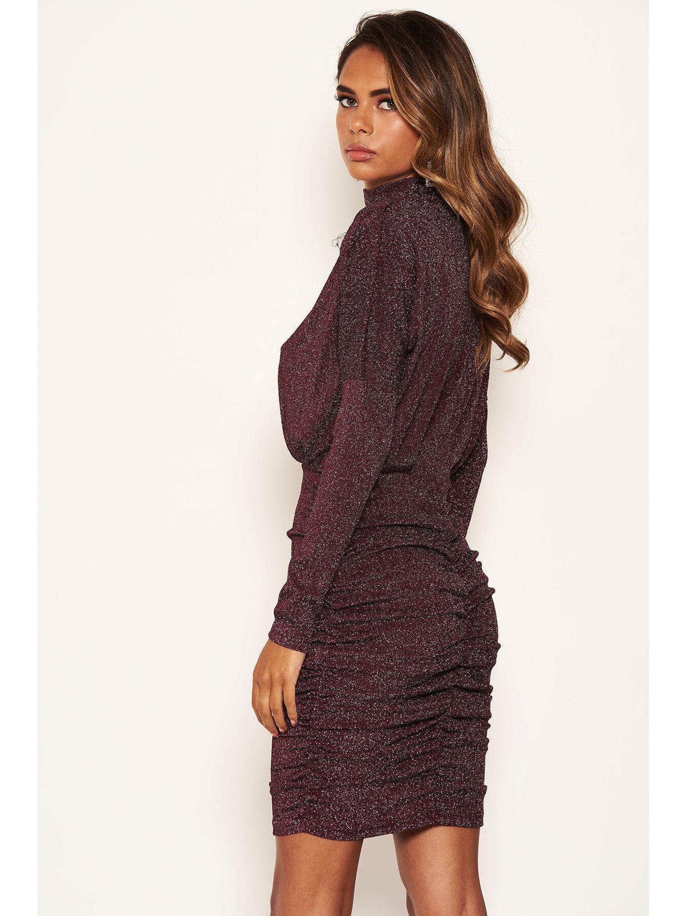 ruched sparkle dress