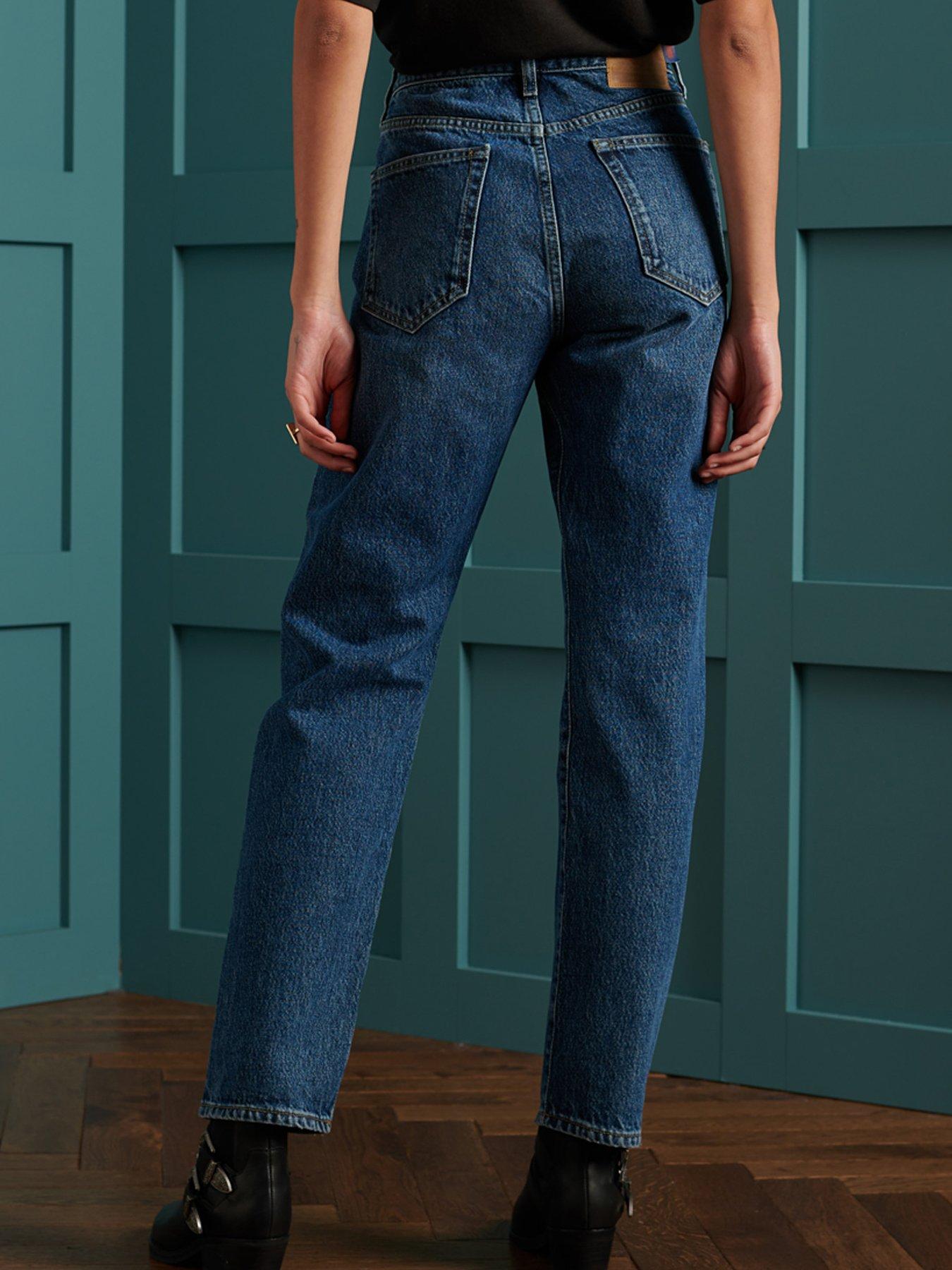 High Rise Straight Jeans - Blue
