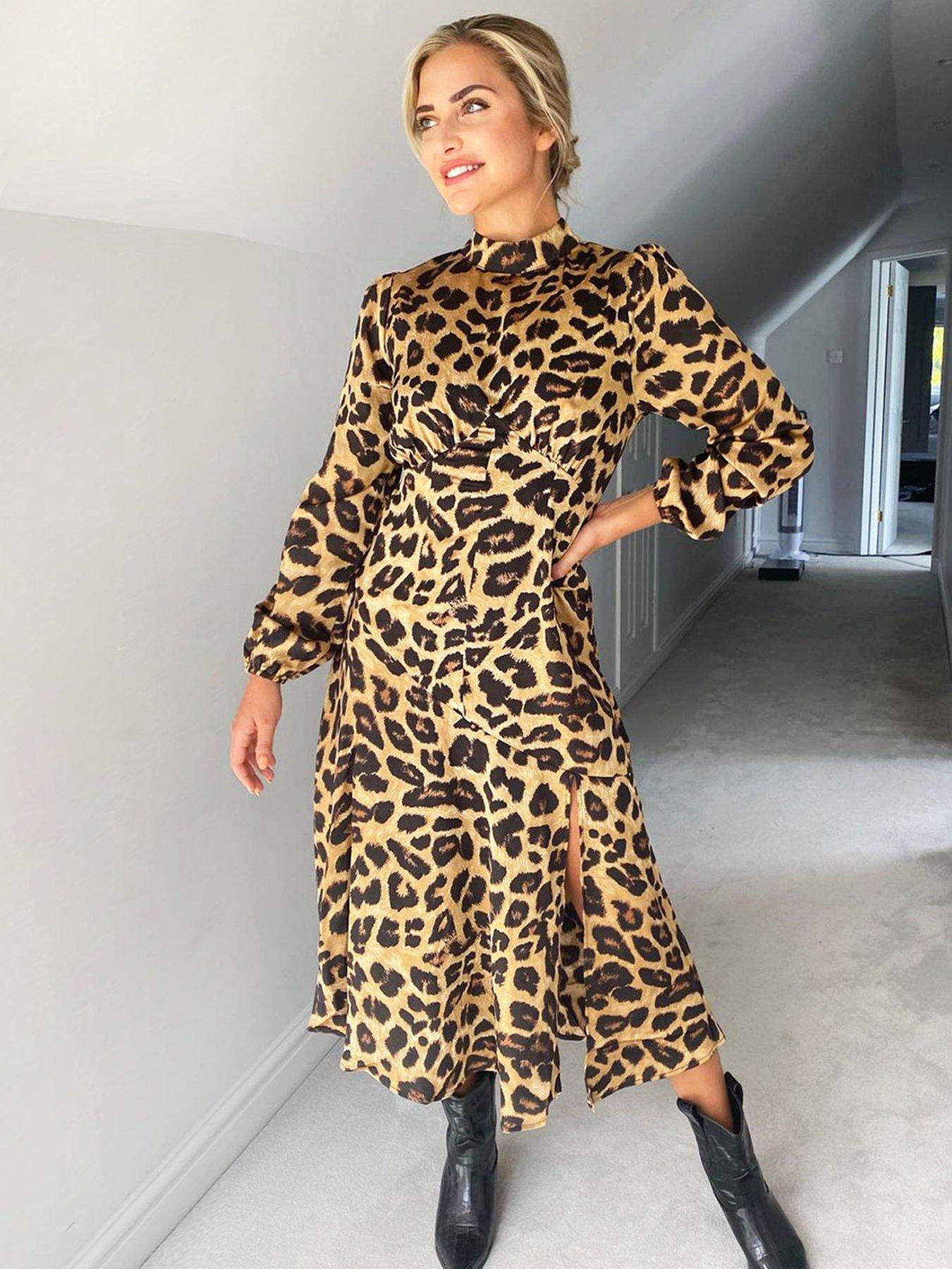 ax paris yellow animal print dress