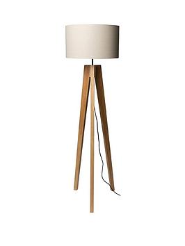 Product photograph of Very Home Toulouse Wooden Floor Lamp - Natural from very.co.uk