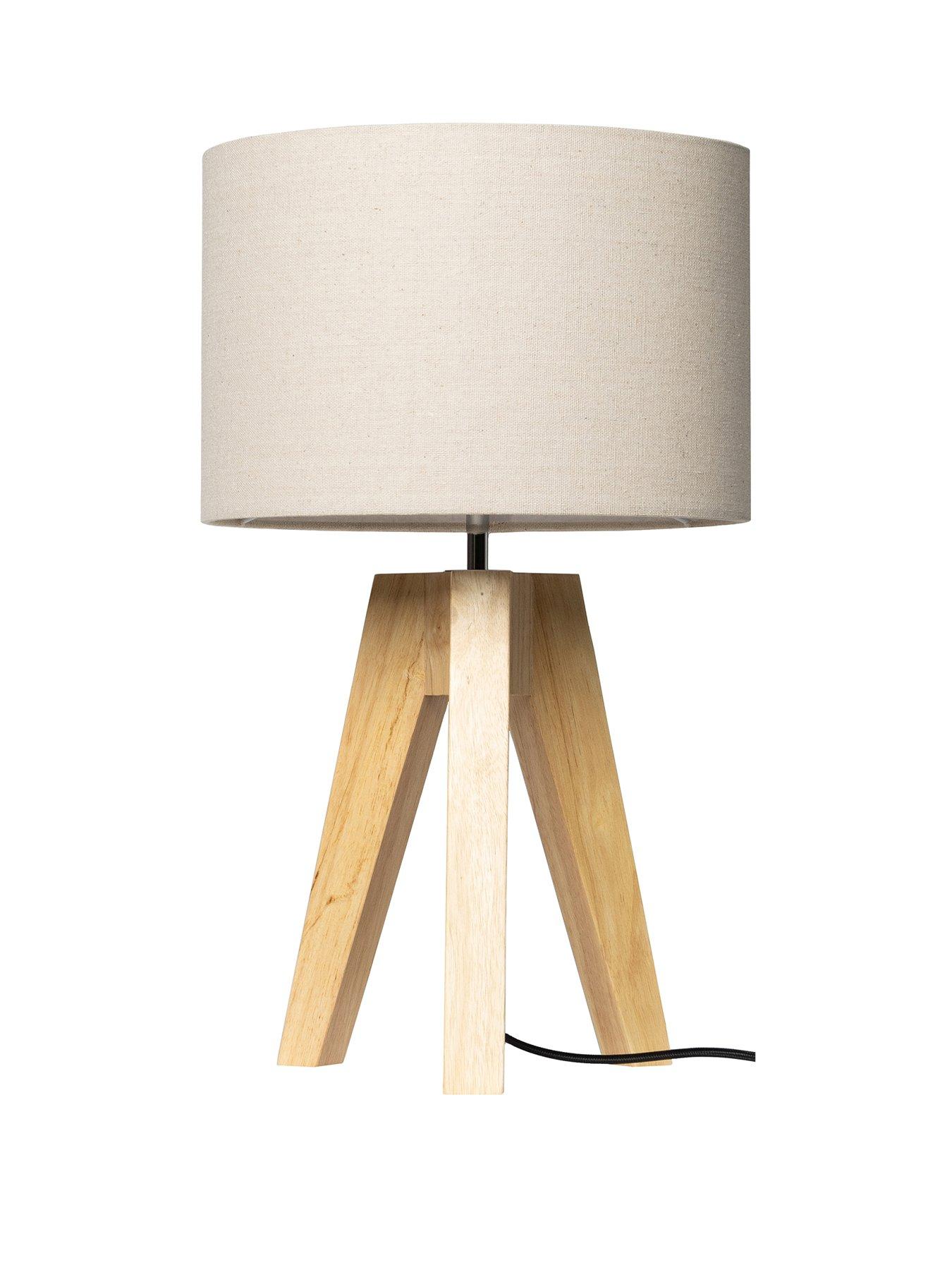 Product photograph of Toulouse Wooden Table Lamp - Natural from very.co.uk