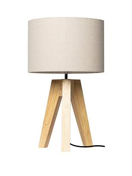 Product photograph of Very Home Toulouse Wooden Table Lamp - Natural from very.co.uk