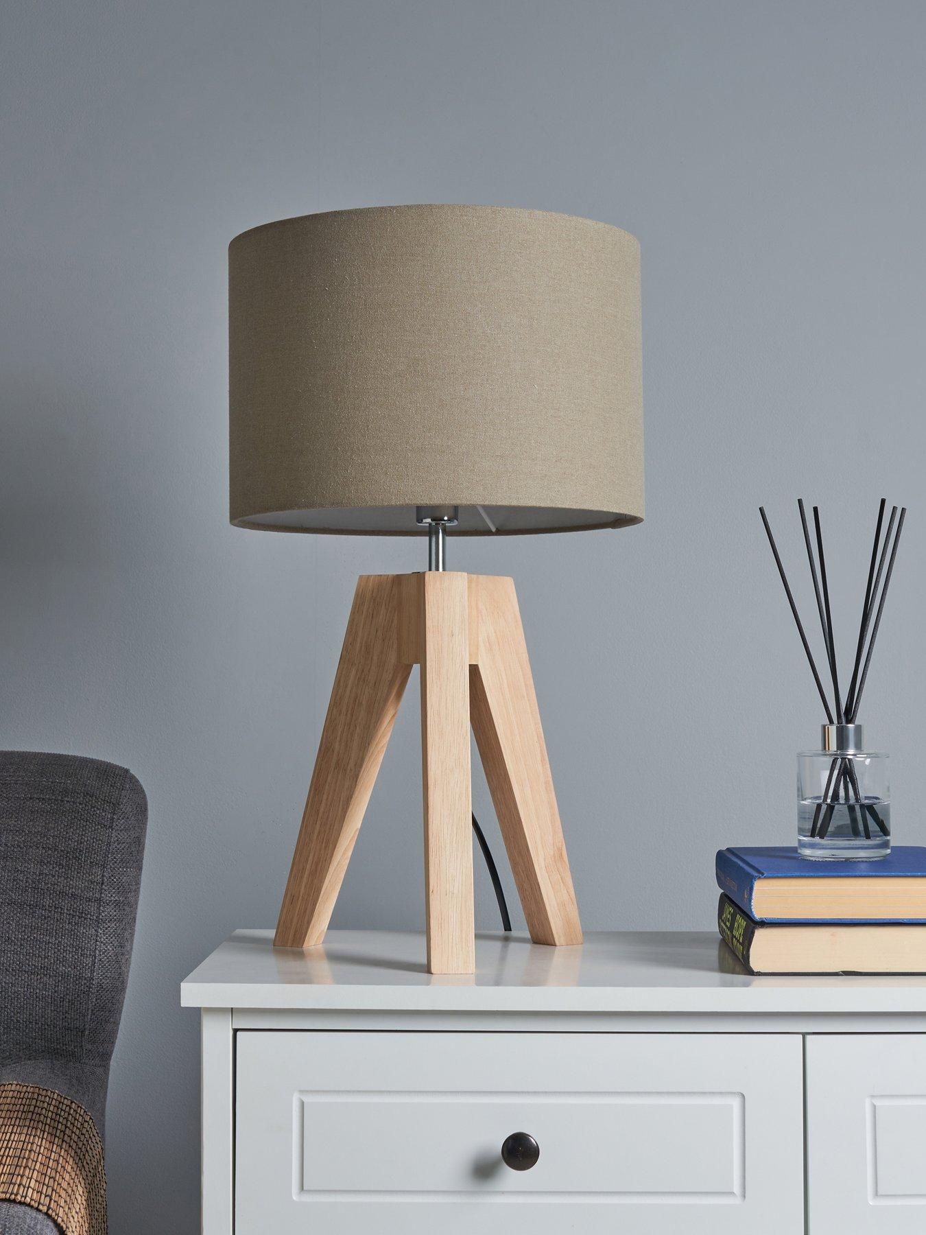 Very Home Toulouse Wooden Table Lamp - Grey