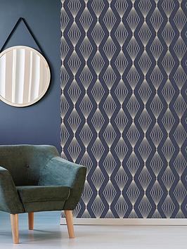 Product photograph of Boutique Marquise Geo Sapphire Wallpaper from very.co.uk
