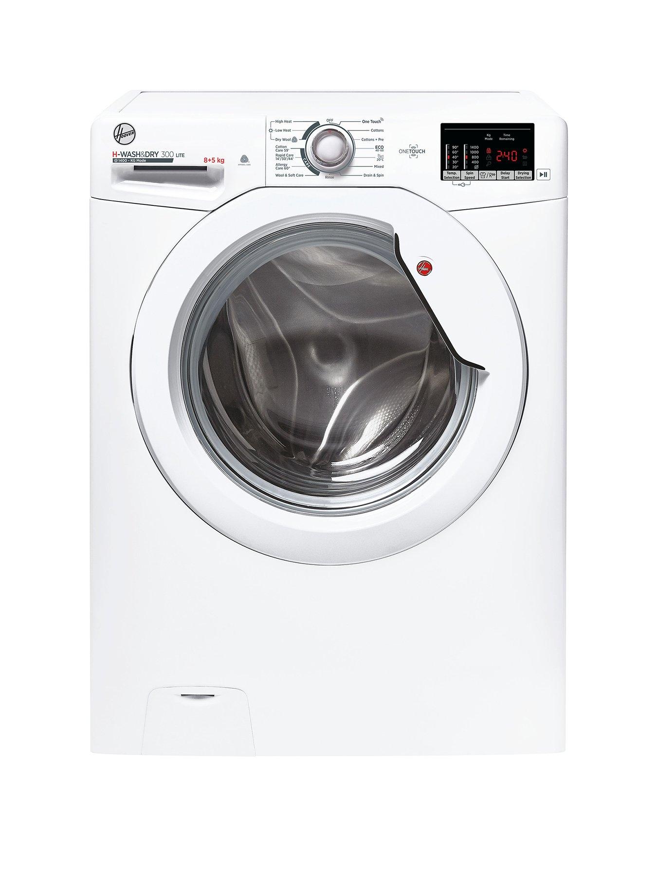 Product photograph of Hoover H-wash Amp Dry 300 H3d 485de 8kg Wash 5kg Dry Washer Dryer With 1400 Rpm Spin - White from very.co.uk