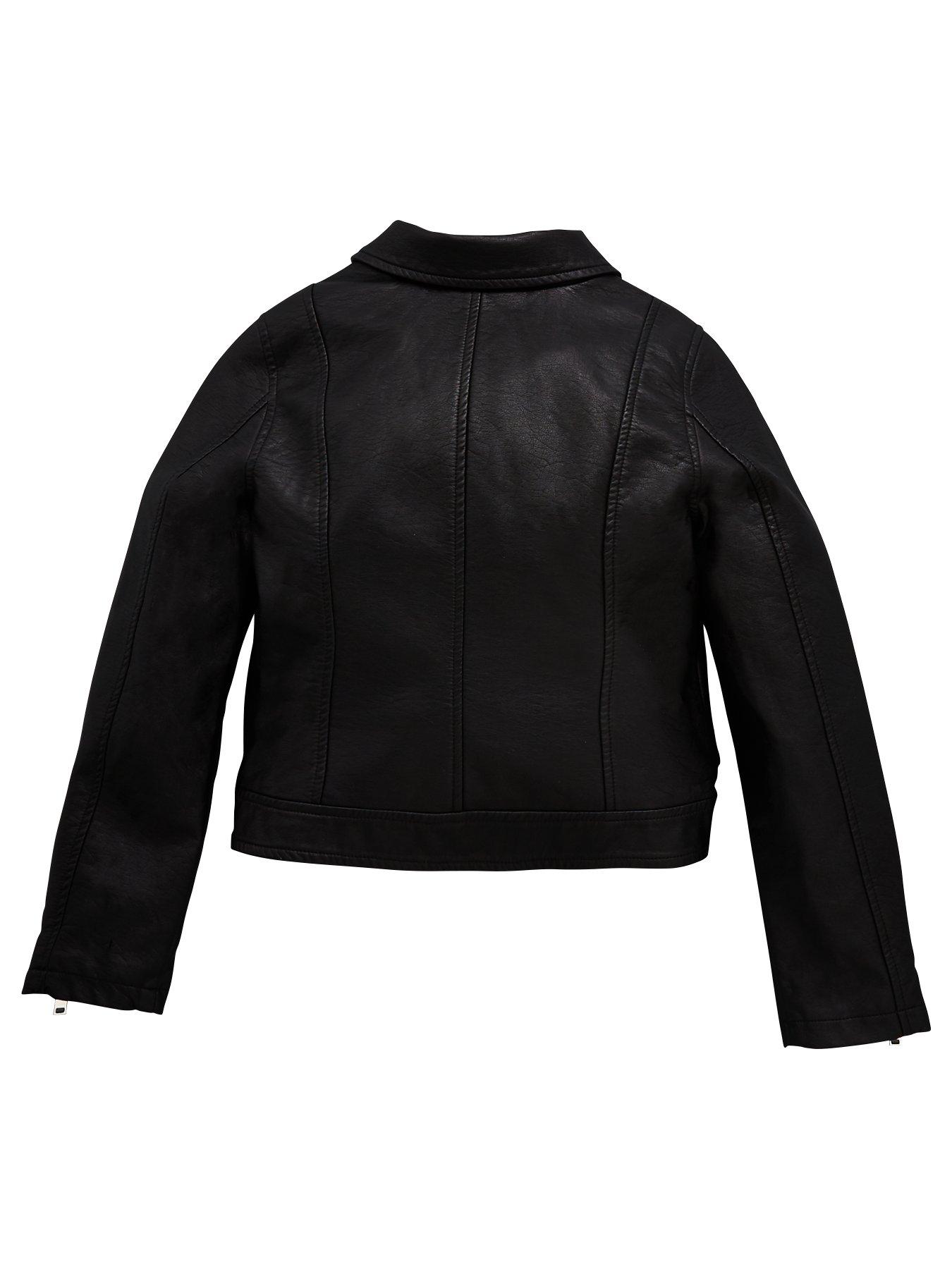 Black Leather Jacket Women, Sexy Long Sleeve Crop Top, Sci Fi