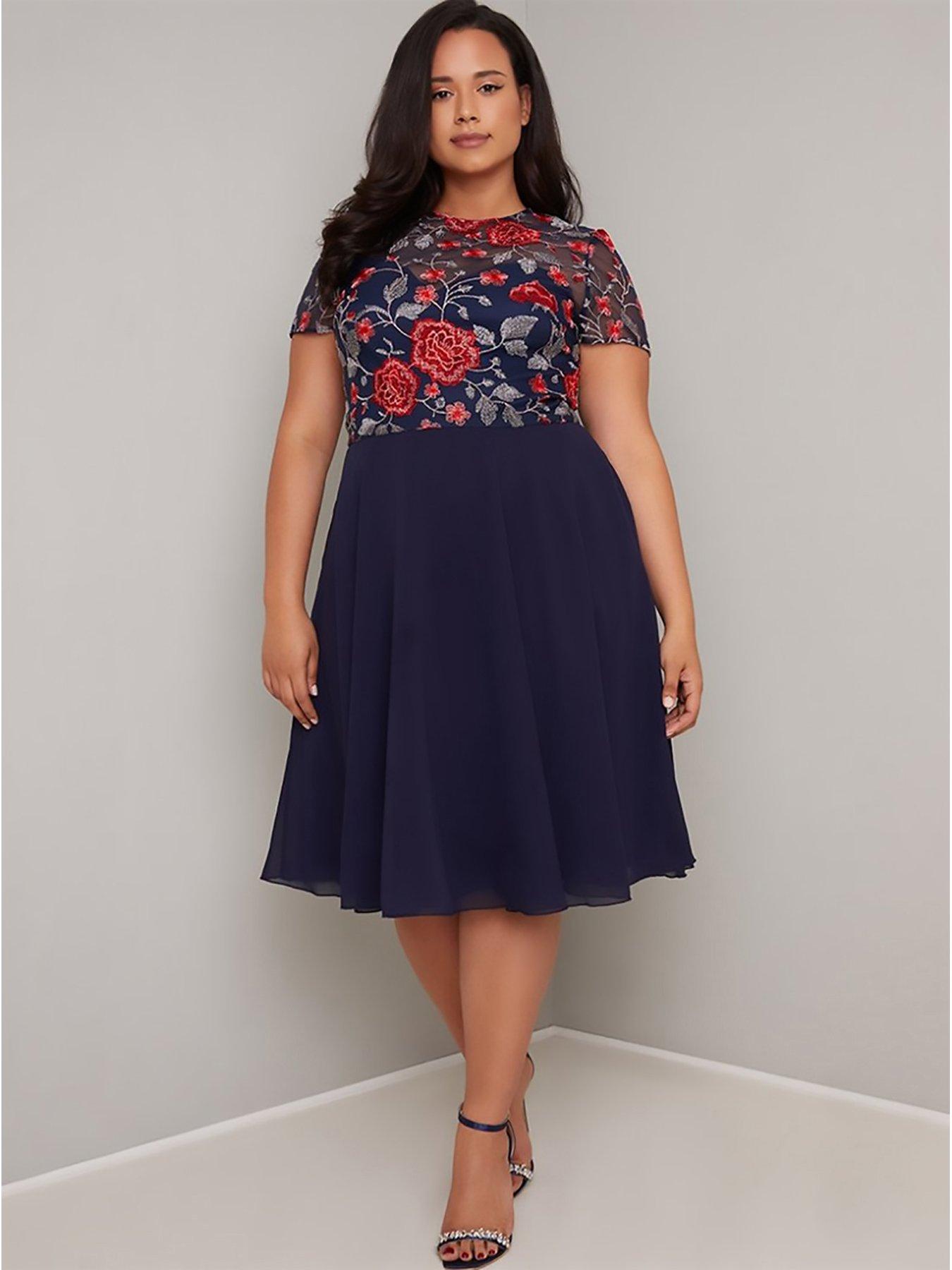 chi chi curve navy dress