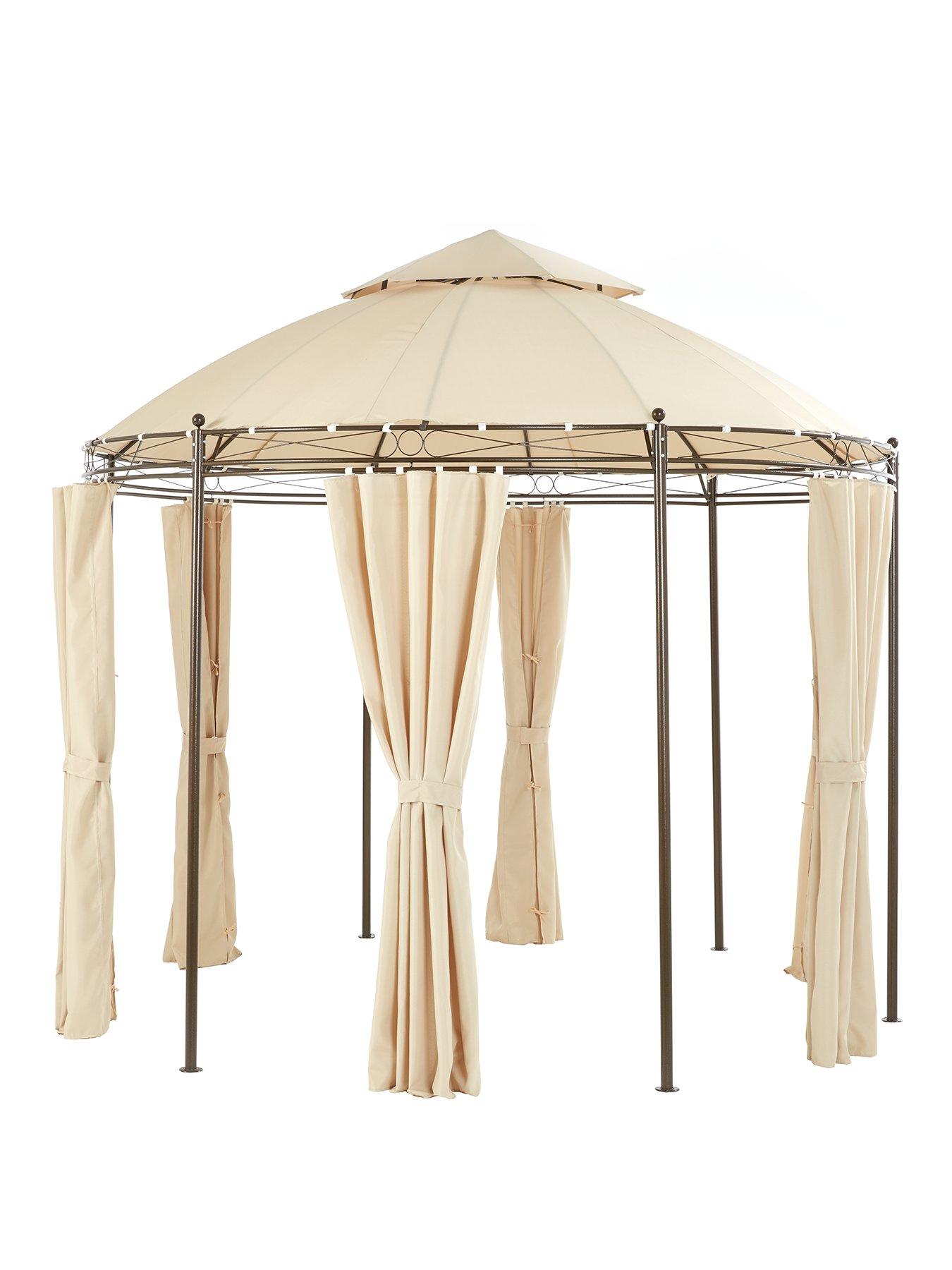 Image 2 of 3 of 3m Round&nbsp;Steel Showerproof Gazebo With Sides - Sturdy Steel Frame