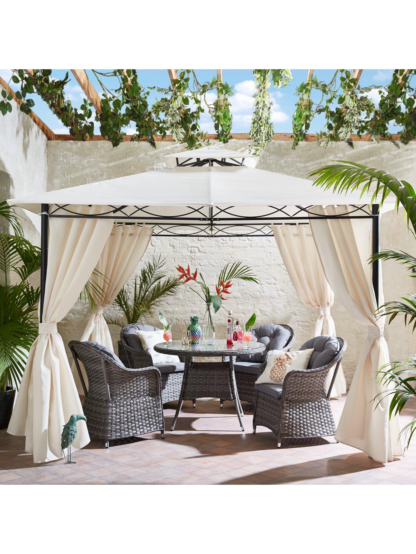 Image 1 of 6 of undefined 3 x 3M Metal Gazebo with 4 Side Panels