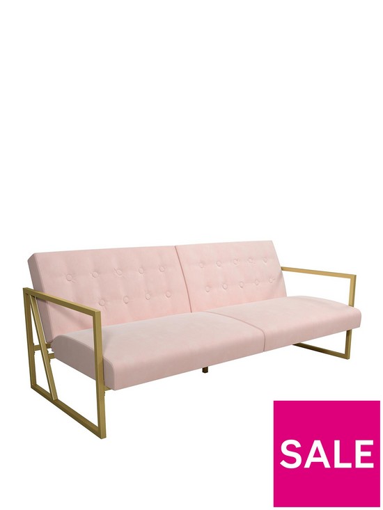 front image of cosmoliving-by-cosmopolitan-lexington-modern-fabric-futon-sofa