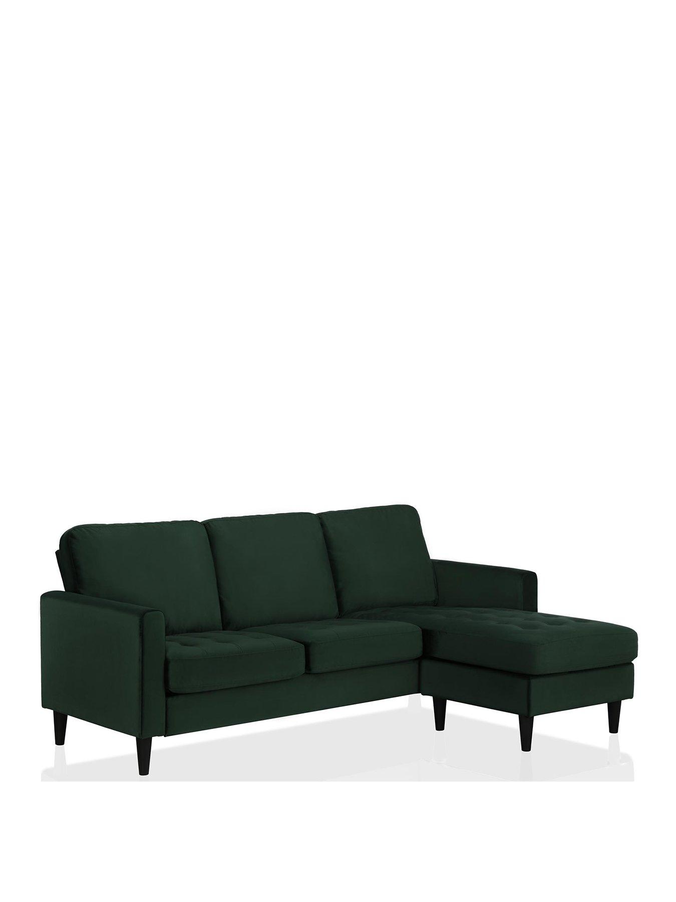 CosmoLiving by Cosmopolitan: Strummer Velvet Corner Sofa - Left or Right Hand Side