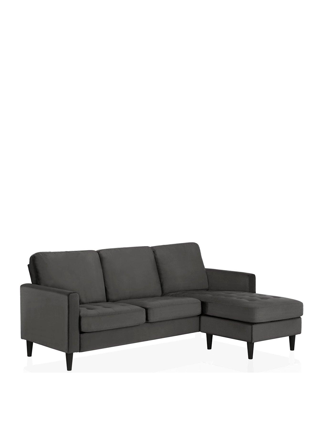 Image 2 of 6 of CosmoLiving by Cosmopolitan Strummer Velvet Reversible Corner Group&nbsp;Sofa