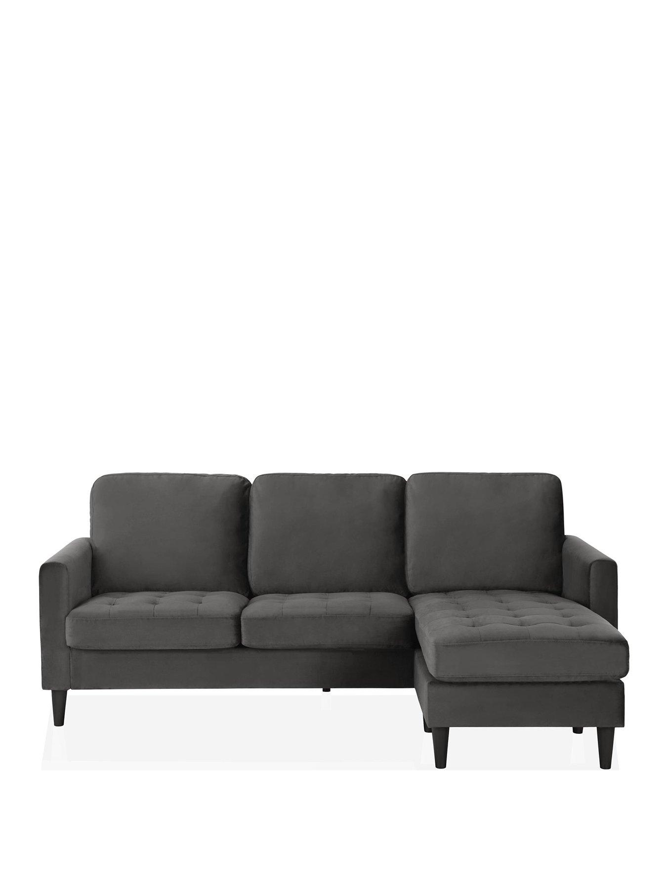 Image 3 of 6 of CosmoLiving by Cosmopolitan Strummer Velvet Reversible Corner Group&nbsp;Sofa
