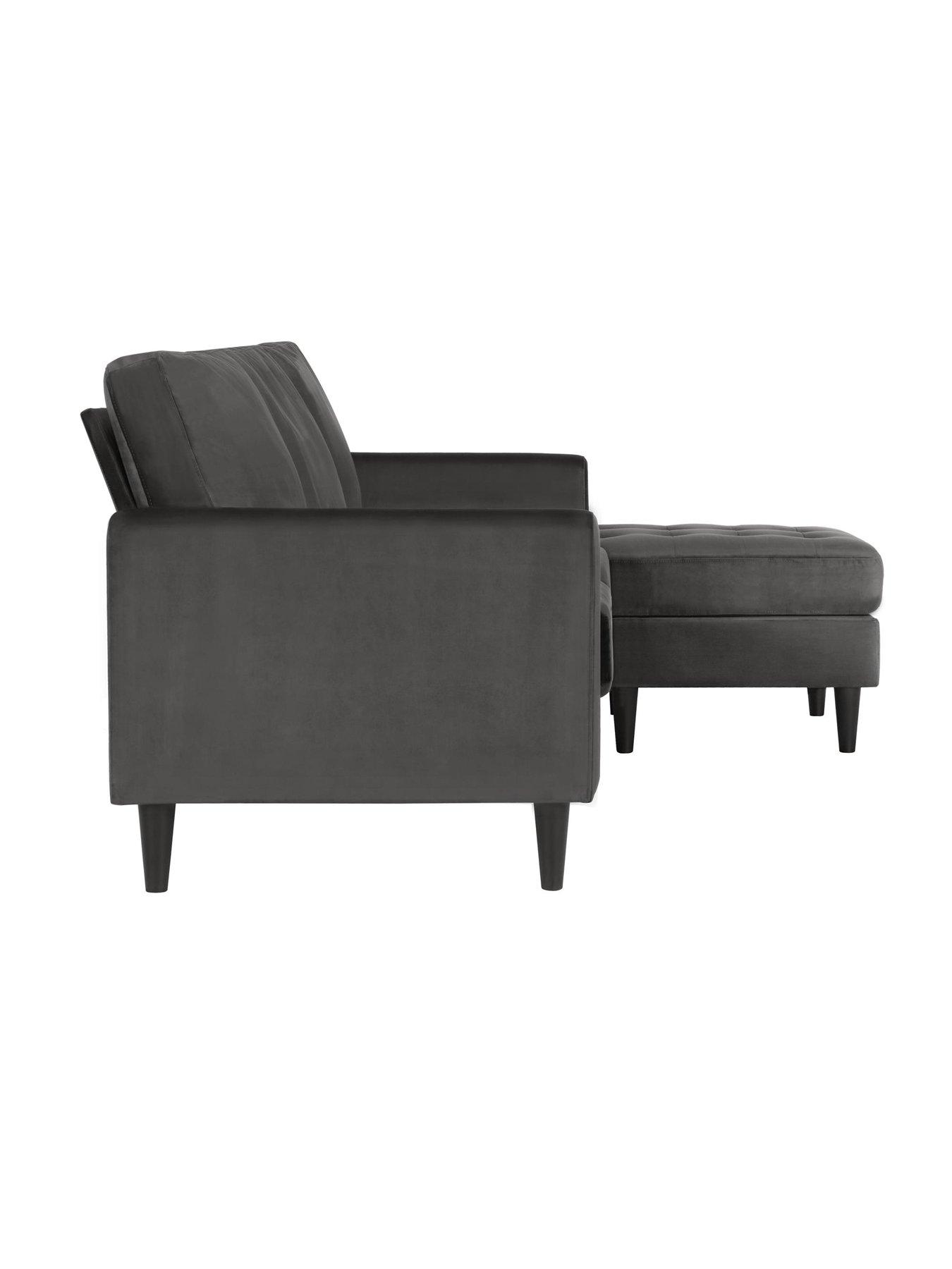 Image 4 of 6 of CosmoLiving by Cosmopolitan Strummer Velvet Reversible Corner Group&nbsp;Sofa