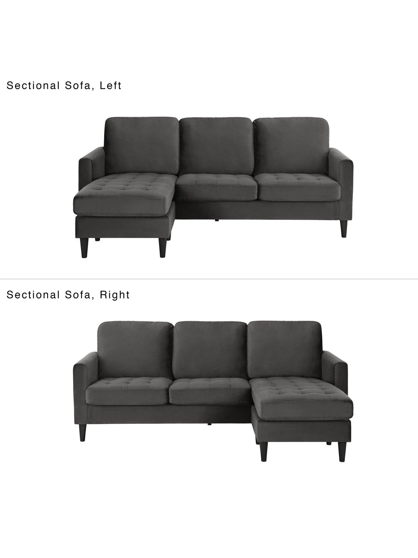 Image 6 of 6 of CosmoLiving by Cosmopolitan Strummer Velvet Reversible Corner Group&nbsp;Sofa