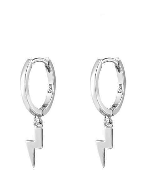 the-love-silver-collection-sterling-silver-lightning-bolt-huggie-earrings