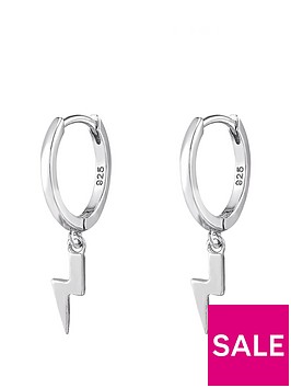 the-love-silver-collection-sterling-silver-lightning-bolt-huggie-earrings