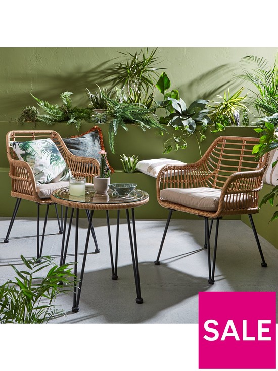 stillFront image of madrid-cane-effect-bistro-set-garden-furniture