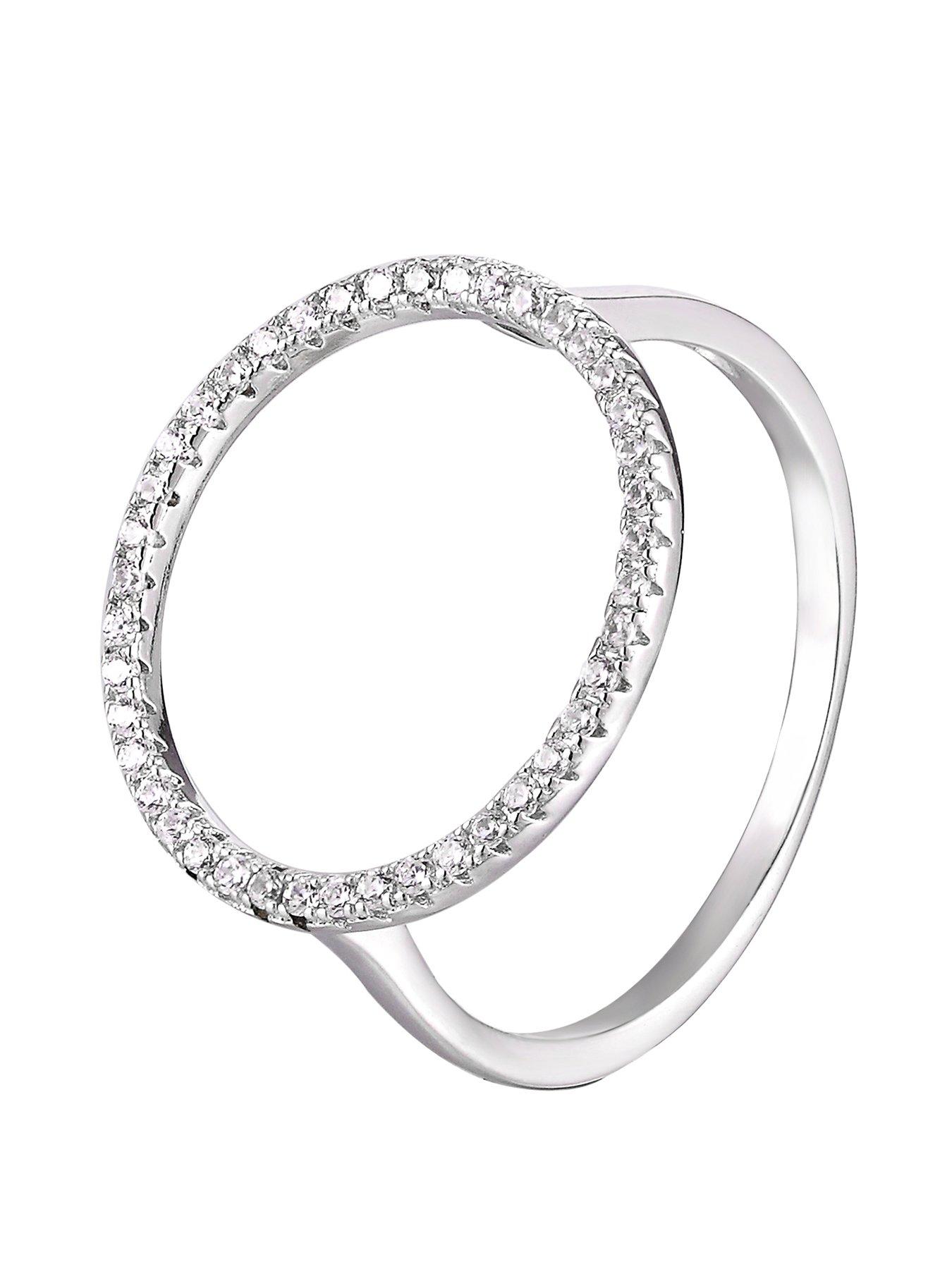 Open circle hot sale ring silver