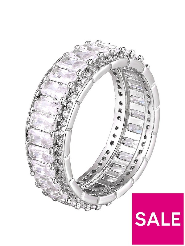 Jewelry Multi-Cut Cubic Zirconia Eternity Ring in Gold-Plated
