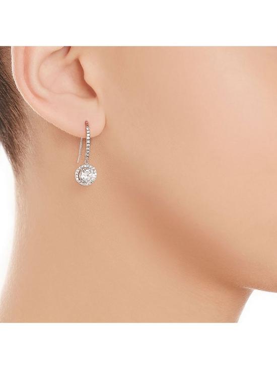 stillFront image of beaverbrooks-white-gold-cz-halo-drop-earrings