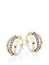  image of beaverbrooks-9ct-three-colour-gold-crystal-hoop-earrings