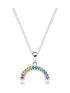  image of beaverbrooks-silver-cubic-zirconia-multicoloured-rainbow-pendant