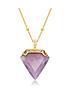  image of beaverbrooks-18ct-gold-plated-silver-amethyst-pendant