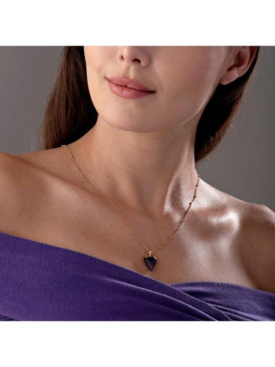 stillFront image of beaverbrooks-18ct-gold-plated-silver-amethyst-pendant