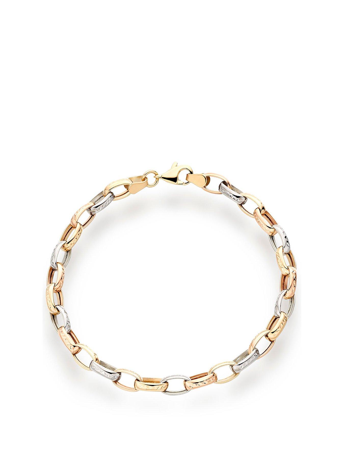 Beaverbrooks 9Ct Gold, Rose Gold And White Gold Bracelet - One Colour
