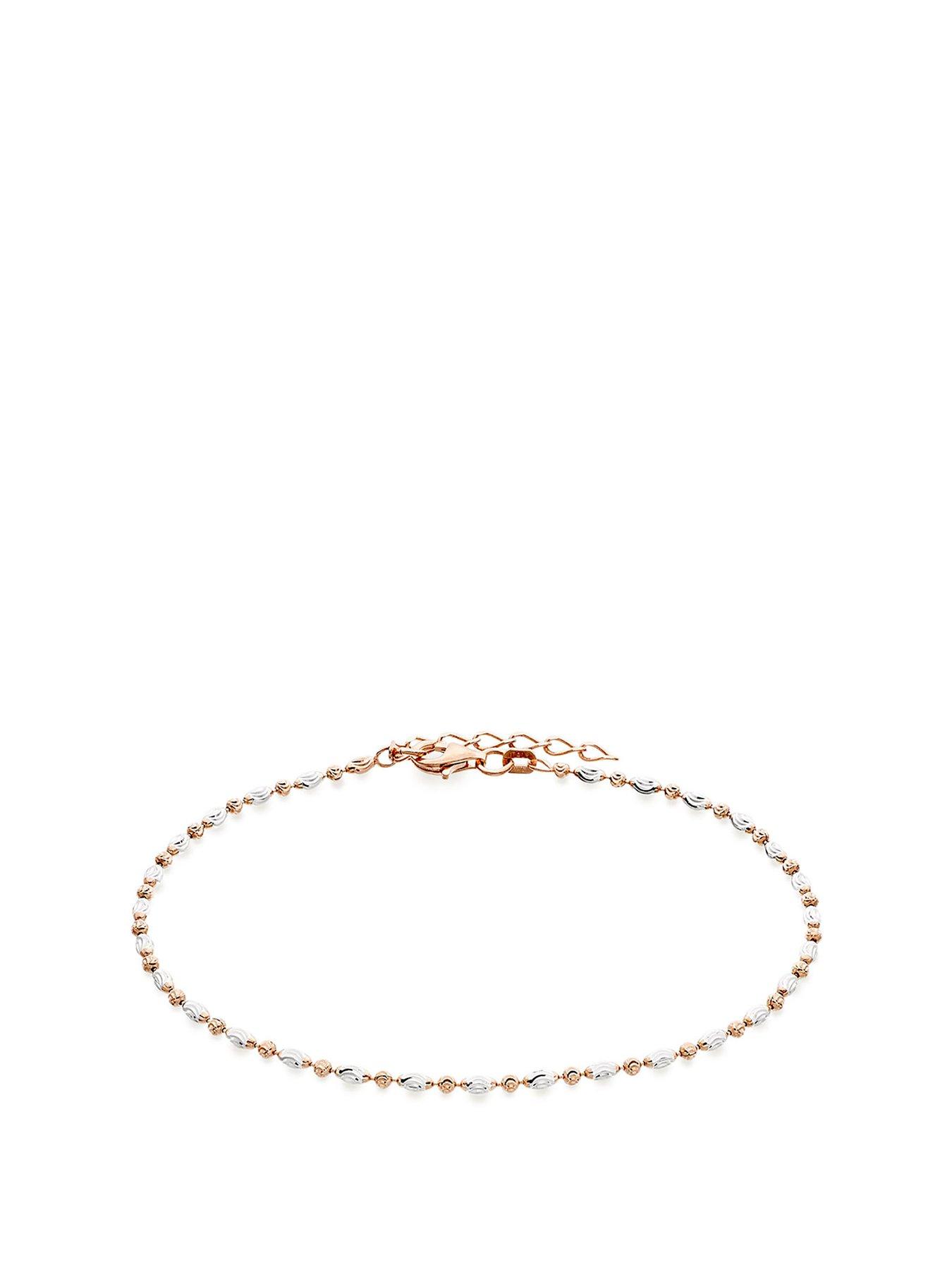 undefined Silver and Rose Gold Plated Sparkle Anklet