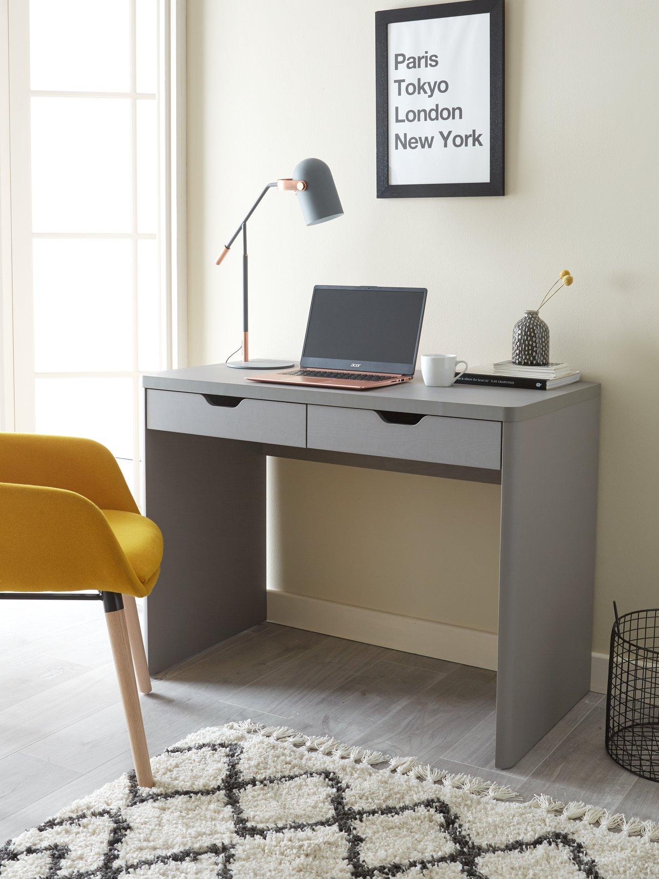 Aspen office desk light deals oak and white