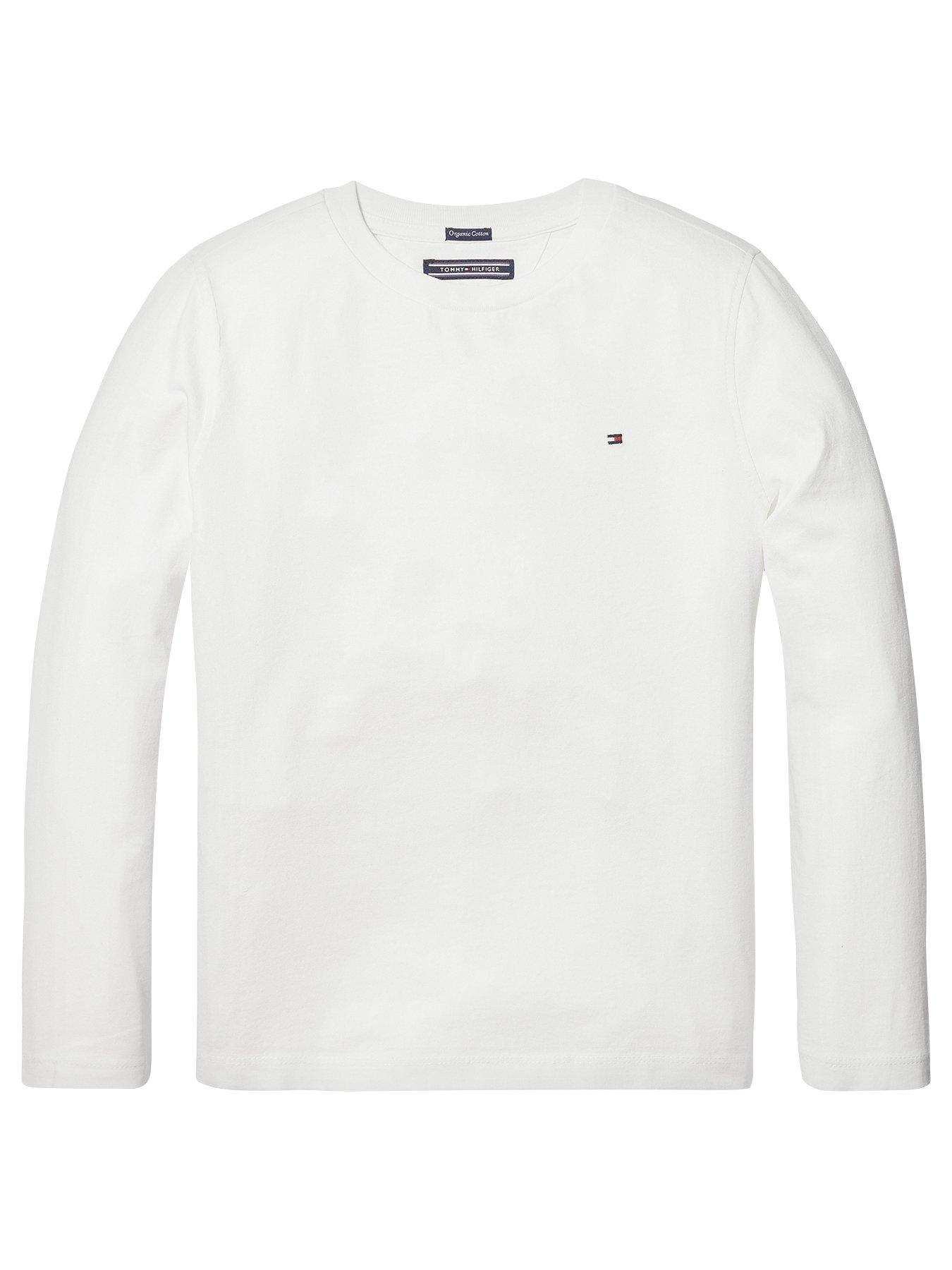 undefined Boys Long Sleeve Essential Flag T-Shirt - White