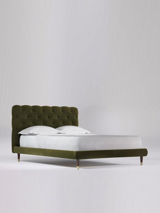 front image of swoon-burbage-velvet-double-bed-frame-amp-padded-headboard