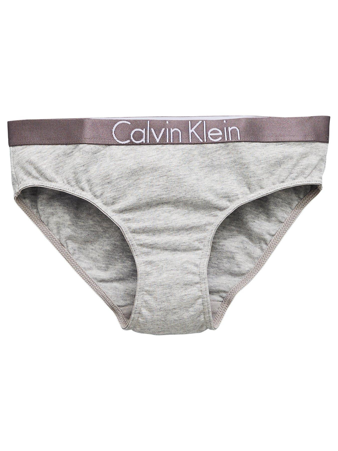 Image 2 of 4 of Calvin Klein Girls 2 Pack Bikini Brief - White/Grey