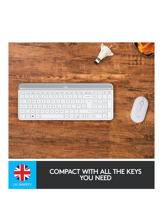 stillFront image of logitech-slim-wireless-keyboard-and-mouse-combo-mk470-offwhite-uk