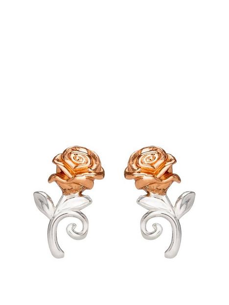 disney-beauty-and-the-beast-rose-gold-plated-sterling-silver-rose-stud-earrings