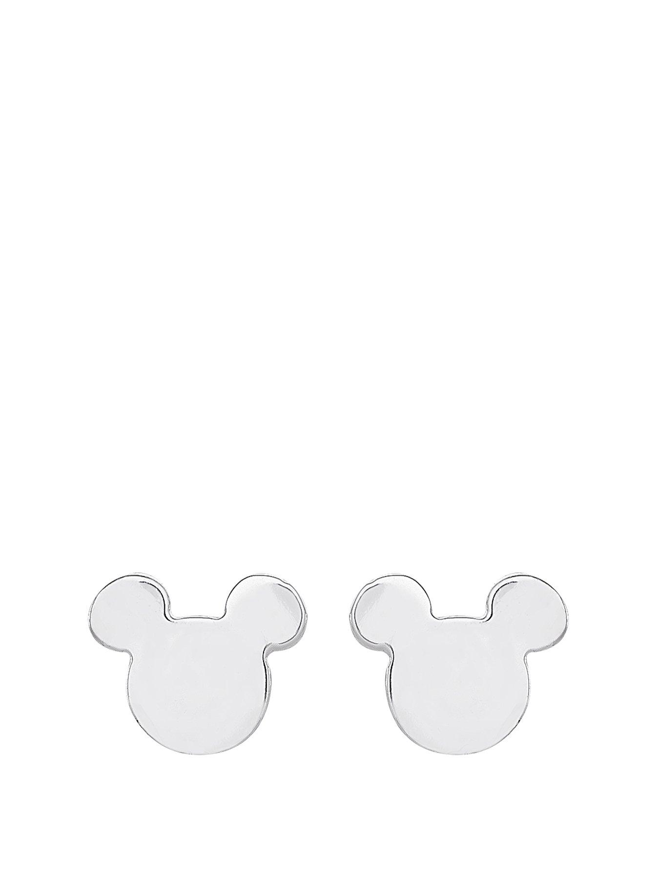 Women Disney Mickey Mouse Sterling Silver Stud Earrings