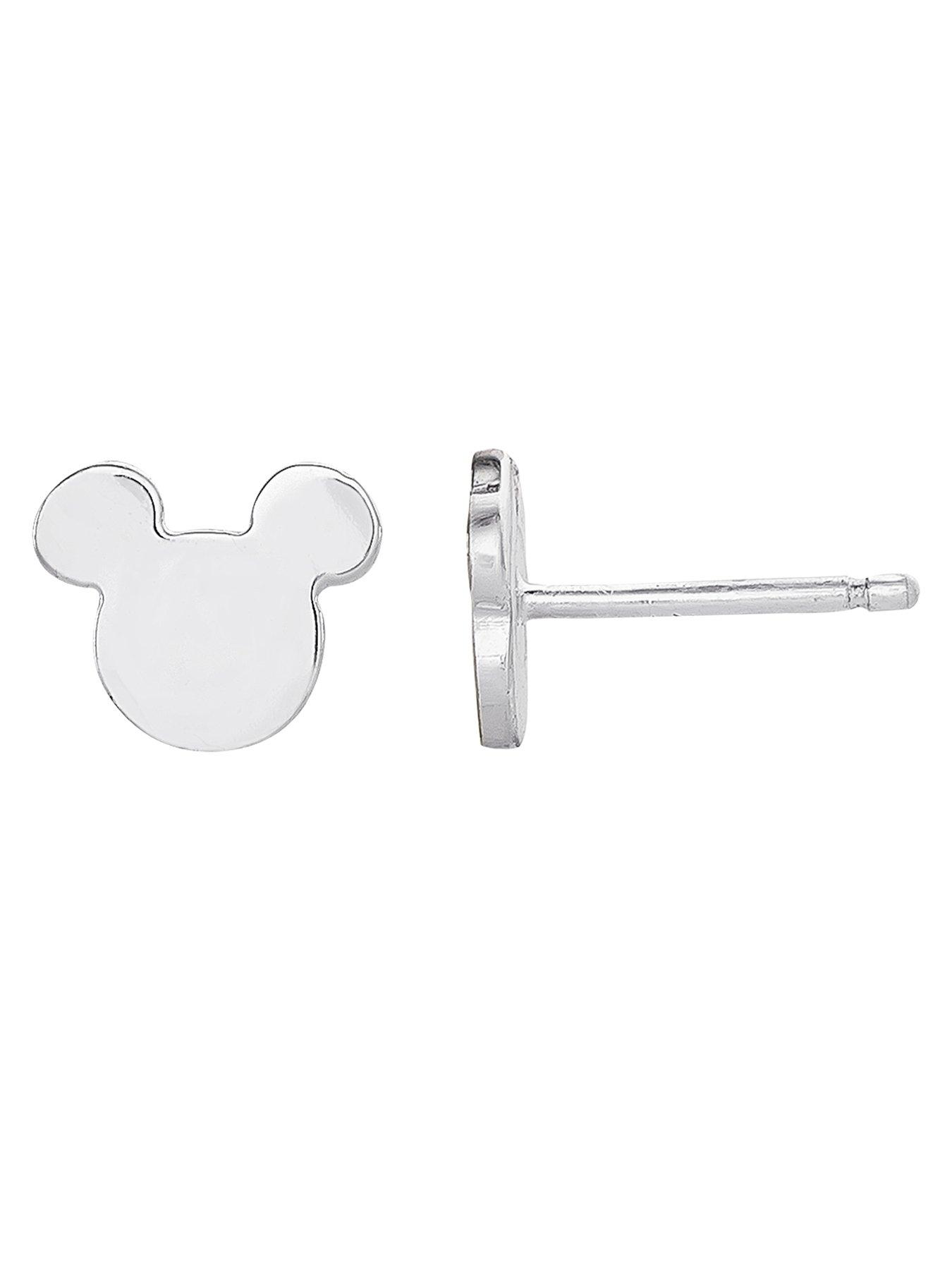 Women Disney Mickey Mouse Sterling Silver Stud Earrings
