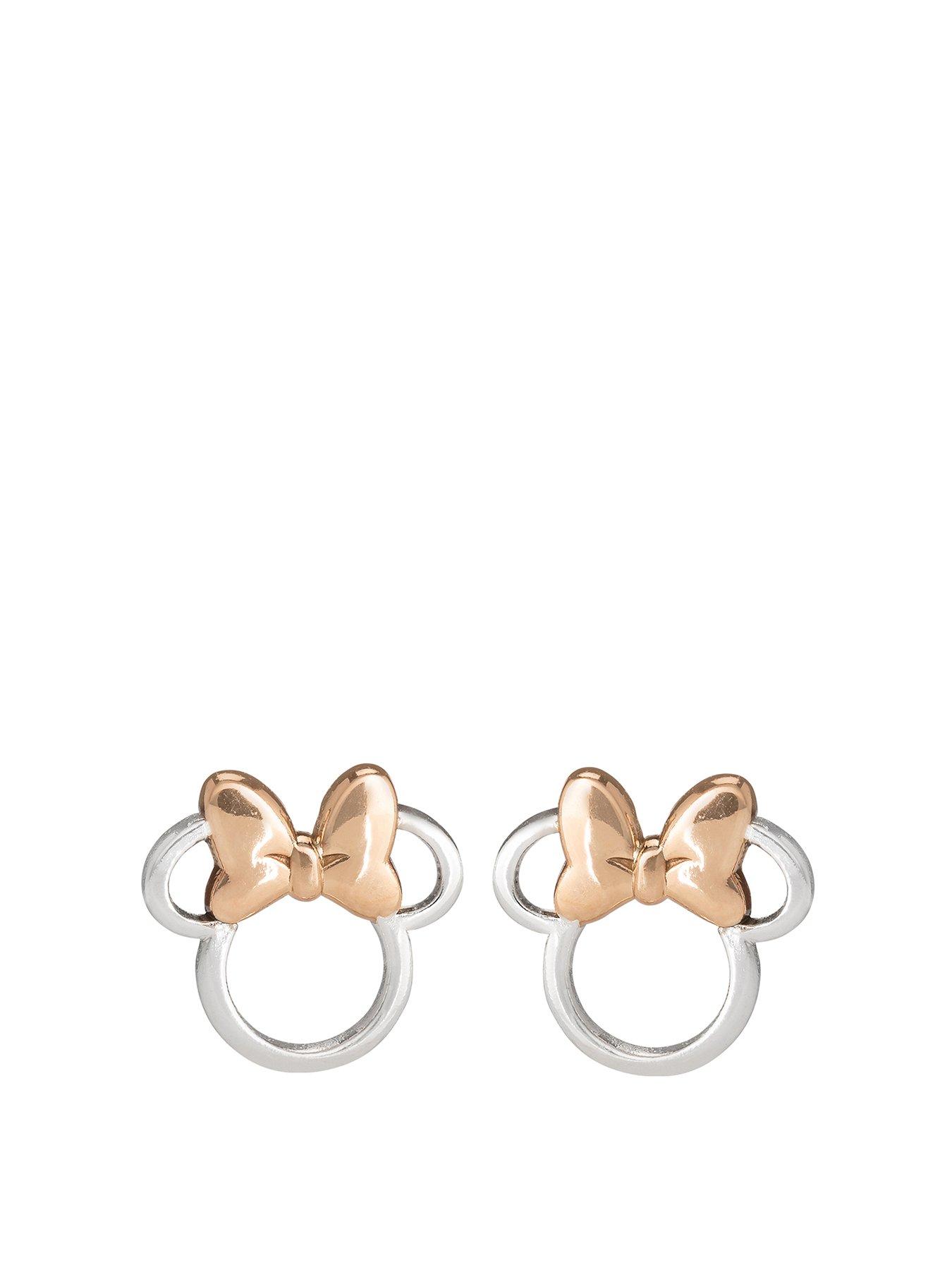 Rose gold mickey on sale earrings