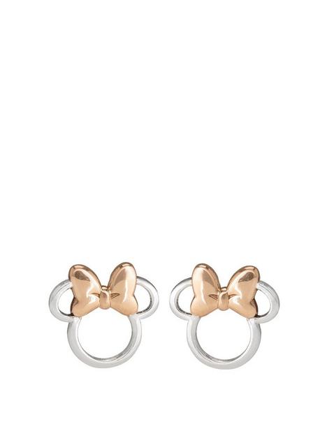 disney-minnie-mouse-sterling-silver-and-rose-gold-bow-stud-earrings