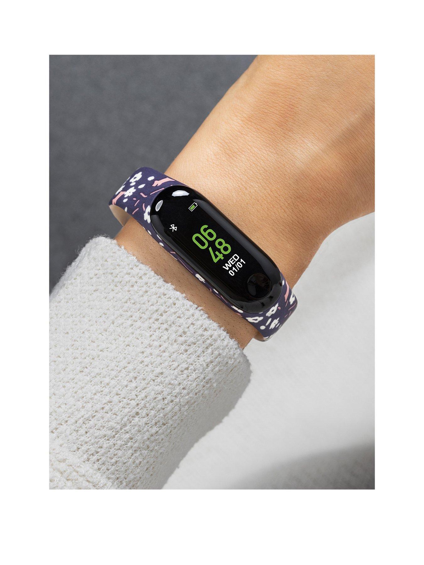 Radley Activity Tracker with Floral Printed Purple Silicone Strap