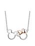  image of disney-mickey-and-minnie-linking-sterling-silver-and-rose-gold-bow-necklace